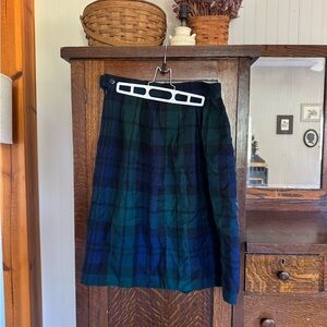 Vintage Pendleton Plaid Women's Skirt - Green and Blue